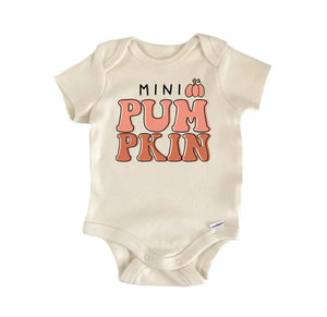 Mini Pumpkin Fall - Baby Boy Girl Clothes Bodysuit Funny Cute Baby Bodysuit