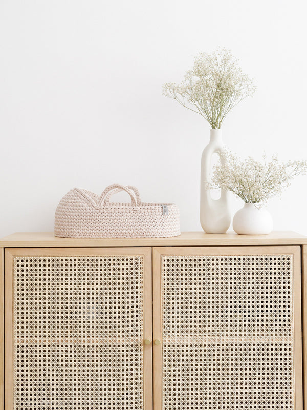 Doll Moses Basket w/Rocking Stand
