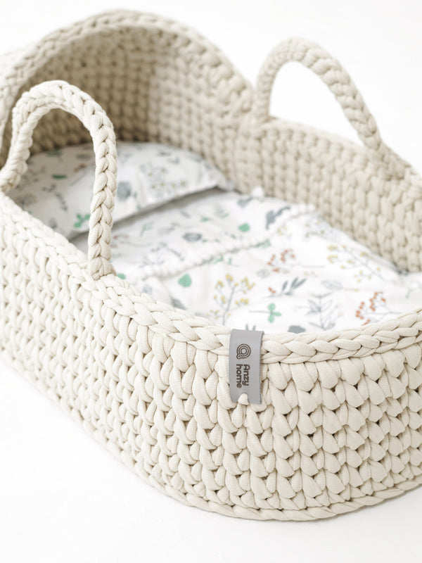 Doll Moses Basket w/Rocking Stand