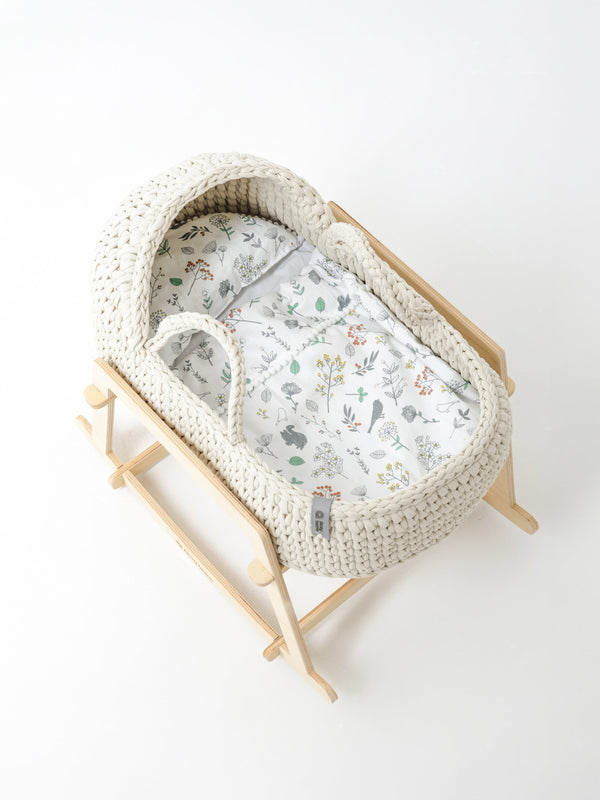 Doll Moses Basket w/Rocking Stand