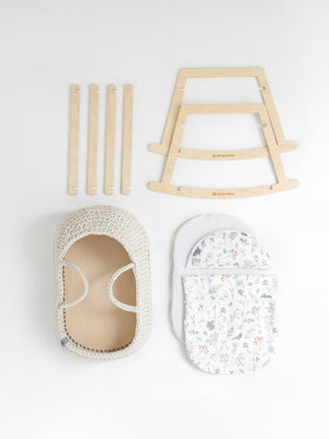 Doll Moses Basket w/Rocking Stand