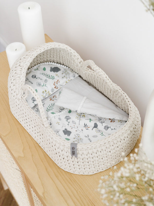 Doll Moses Basket w/Rocking Stand