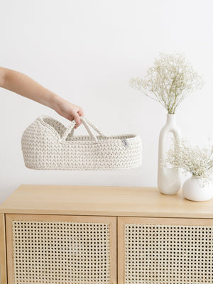 Doll Moses Basket w/Rocking Stand