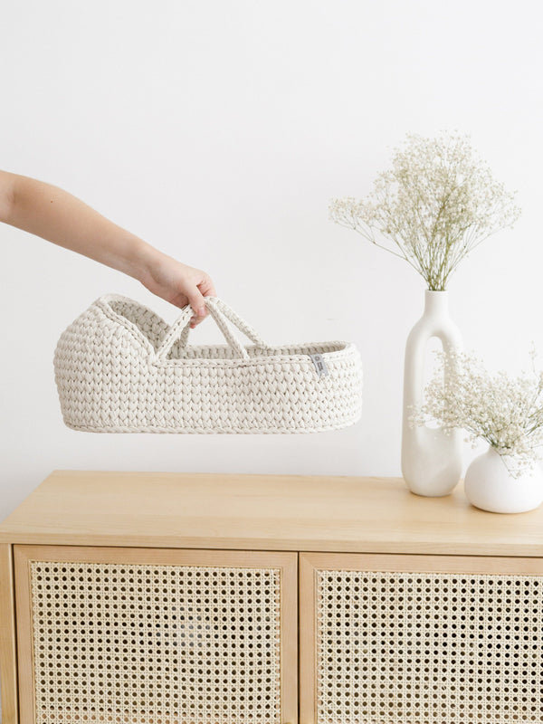 Doll Moses Basket w/Rocking Stand