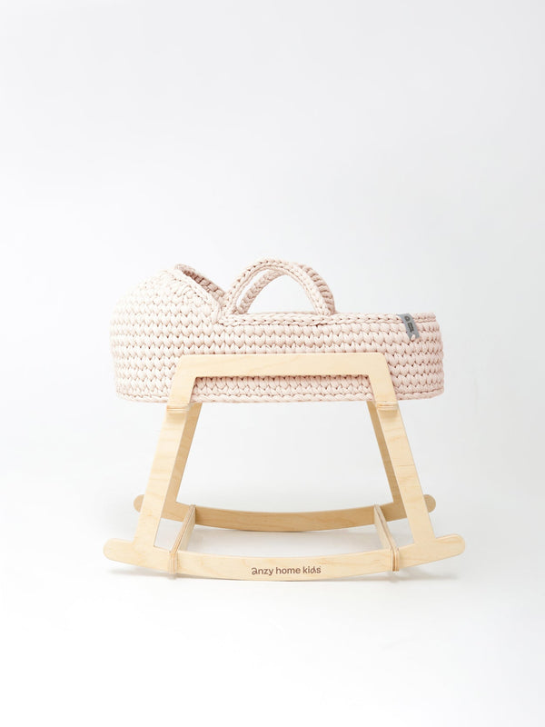 Doll Moses Basket w/Rocking Stand