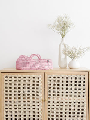 Doll Moses Basket w/Rocking Stand