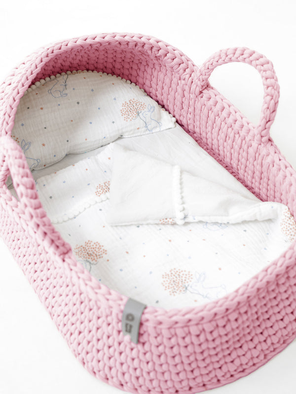 Doll Moses Basket w/Rocking Stand