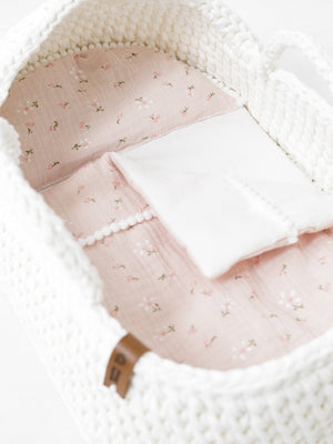 Doll Moses Basket w/Rocking Stand