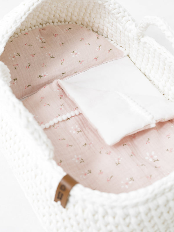 Doll Moses Basket w/Rocking Stand