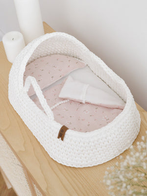 Doll Moses Basket w/Rocking Stand