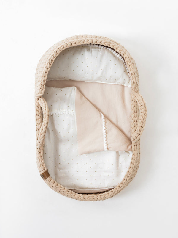 Doll Moses Basket w/Rocking Stand
