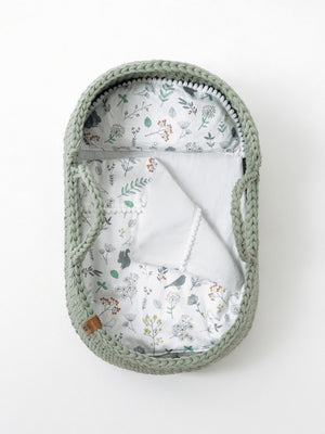 Doll Moses Basket w/Rocking Stand