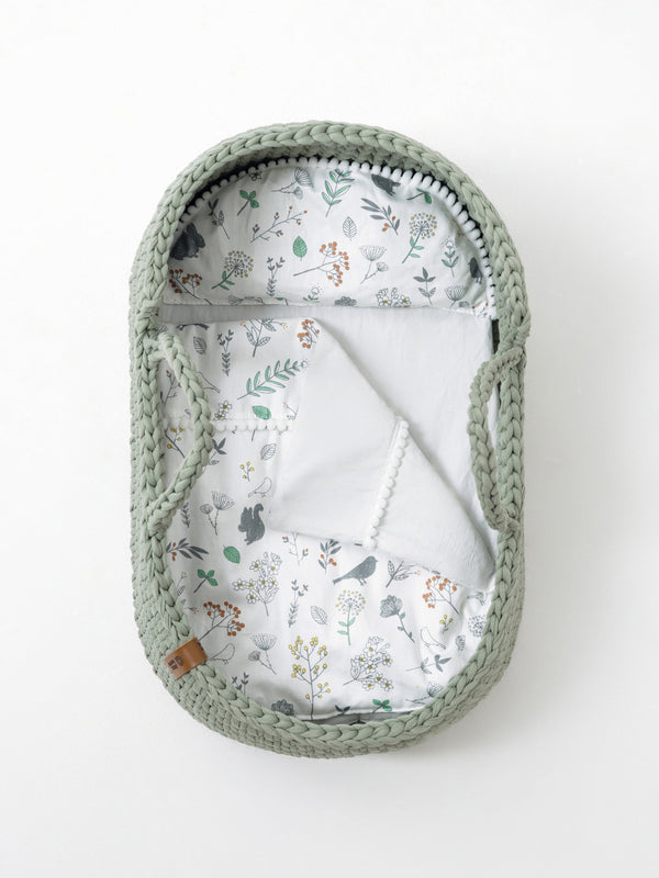 Doll Moses Basket w/Rocking Stand