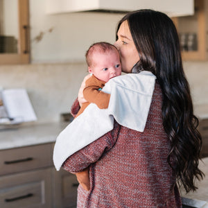 Minky burp cloths 3-pack in soft colors, perfect for baby care and comfort during feeding.