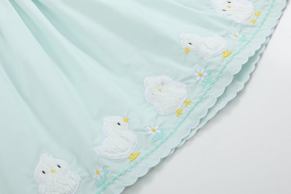 Misty Blue Fuzzy Chickies Dress