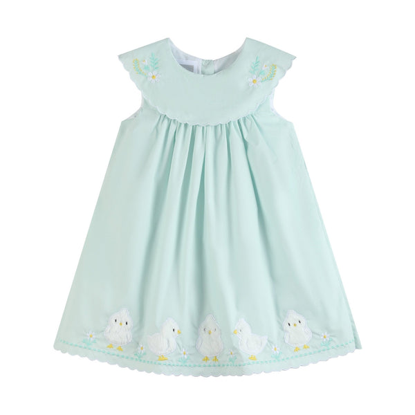 Misty Blue Fuzzy Chickies Dress