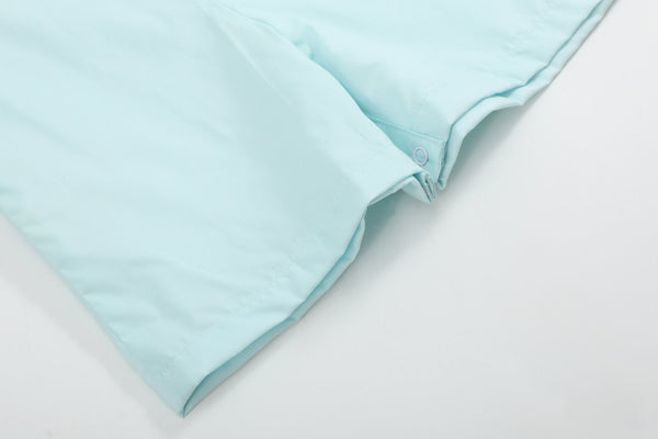 Misty Blue Fuzzy Lamb Shortalls