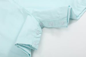 Misty Blue Fuzzy Lamb Shortalls