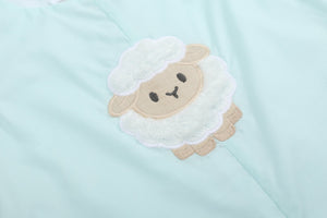 Misty Blue Fuzzy Lamb Shortalls