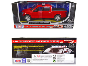 2019 Ford F-150 Lariat Crew Cab Pickup Truck Unmarked Fire Department Red "Law Enforcement and Public Service" Series 1/24 Diecast Model Car by Motormax