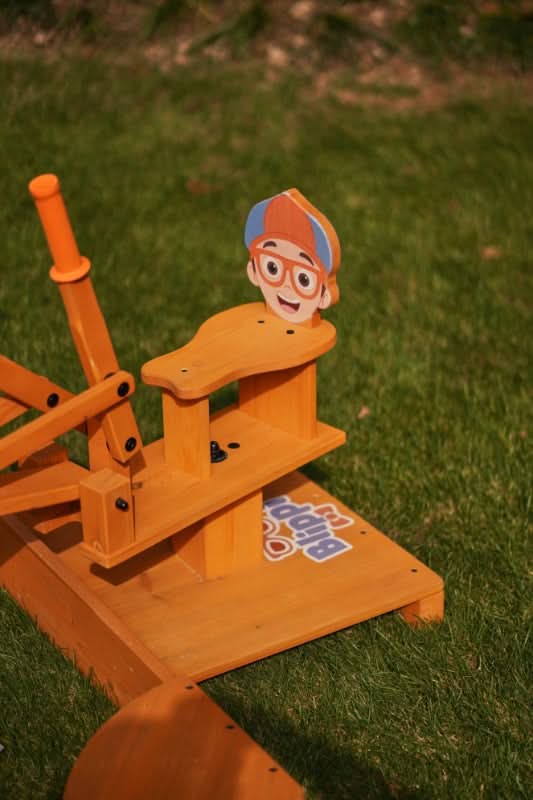 Blippi Excavator Ride-On Toy for kids - interactive outdoor construction fun and play.