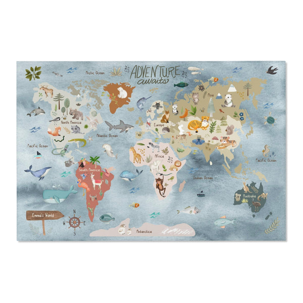 Baby Animals ABC Rug / World map Area Rug