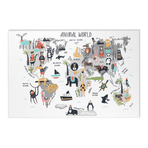 Baby Animals ABC Rug / World map Area Rug