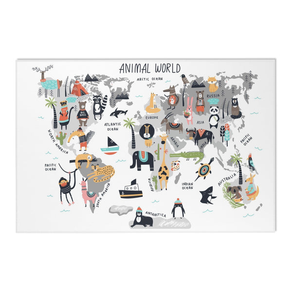 Baby Animals ABC Rug / World map Area Rug