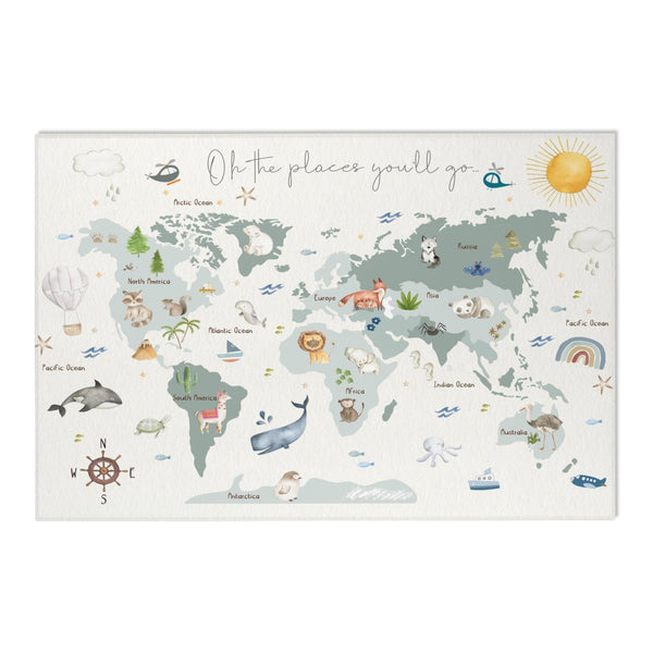 Baby Animals ABC Rug / World map Area Rug