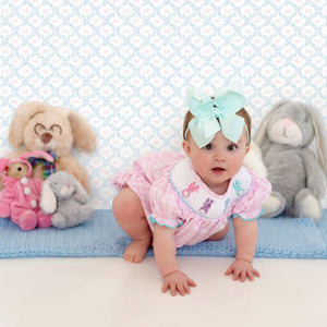 Smocked Pink Bunny Bubble