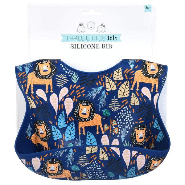 Lion Silicone Bib with Crumb Catcher
