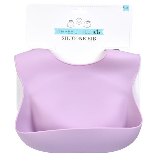 Lilac Silicone Bib with Crumb Catcher