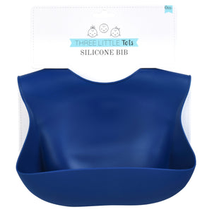 Sailor Blue Silicone Bib with Crumb Catcher