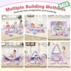 Modular Kids Play Couch Set Glow in the Dark with Portable Handles-Color