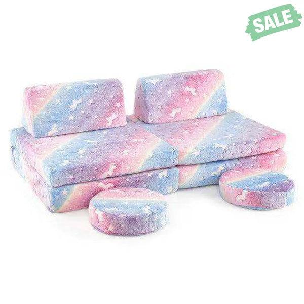 Modular Kids Play Couch Set Glow in the Dark with Portable Handles-Color