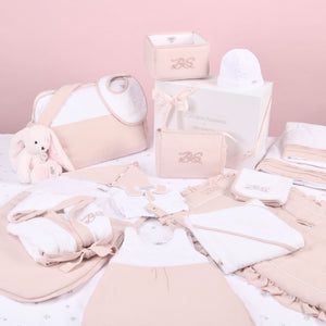 MON BEAU TROUSSEAU | Girls White & Dusty Rose Cotton All-in-One - MOOGCO Baby
