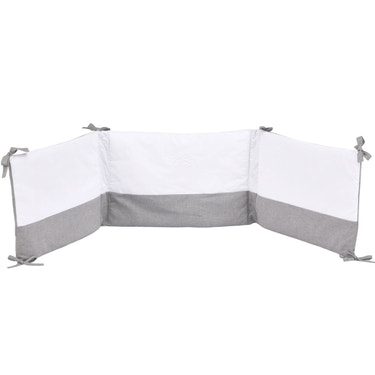 MON BEAU TROUSSEAU | Boys White & Grey Cotton Bed Bumper