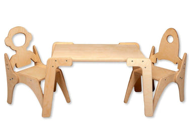 Montessori table and chair set for toddlers, promoting independent play and learning in a stylish design.