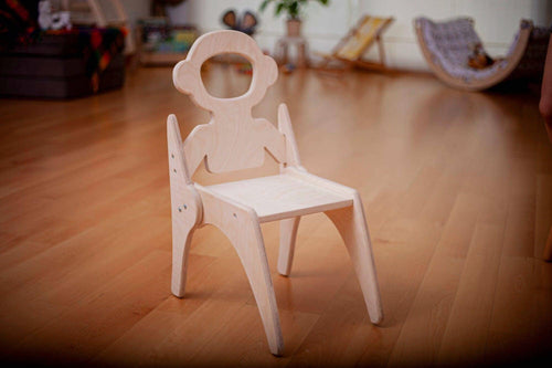 Montessori table and chair set for toddlers, designed for learning and play, shown from angle 16.