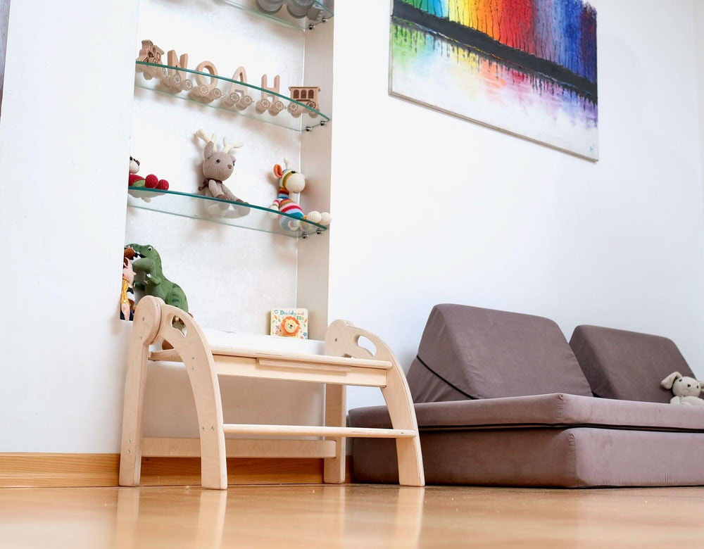 Twins Montessori Kitchen Stool - Wooden Step Stool for Kids - MOOGCO Baby