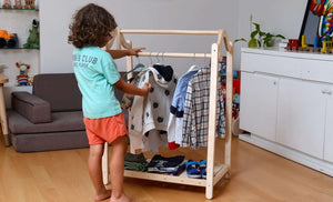 Montessori Wooden Wardrobe Set: Ideal Child Clothing Organizer - MOOGCO Baby