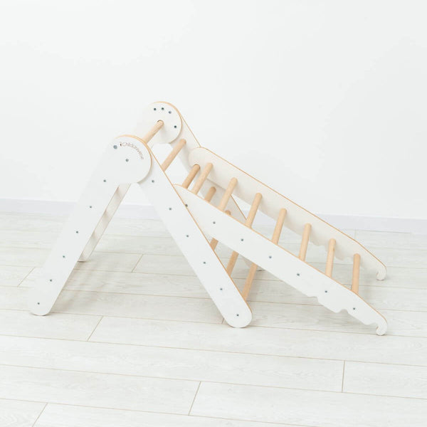 3 in 1 Montessori Climbing Set: Pikler Triangle + Sliding Ramp + Ladder