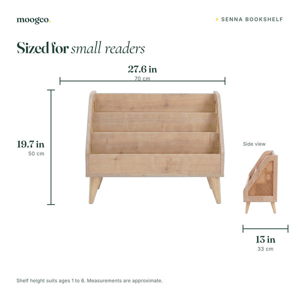 MOOGCO Senna rattan Montessori bookshelf SENNA 05 dimensions