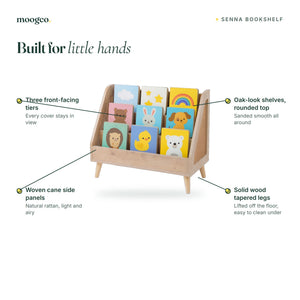 MOOGCO Senna rattan Montessori bookshelf SENNA 06 features