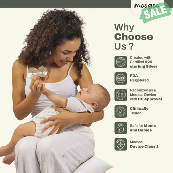 MOOGCO Silver Nursing Cups 925k Silver SIlver Nursing Cups