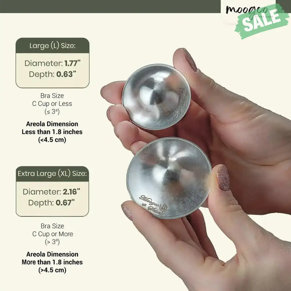 MOOGCO Silver Nursing Cups 925k Silver SIlver Nursing Cups