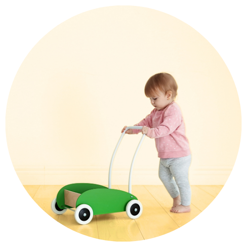 Wooden baby push walker toy for early walking support