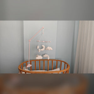 Boucle Baby Mobile: Celestial Moon, Cloud & Star Nursery Decor