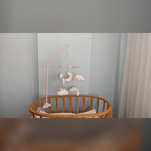Boucle Baby Mobile: Celestial Moon, Cloud & Star Nursery Decor