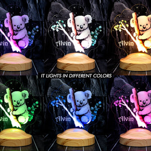 KOALA Night Light Personalized, Lovely Koala Gift for Baby With Name by Drn Gift Store
